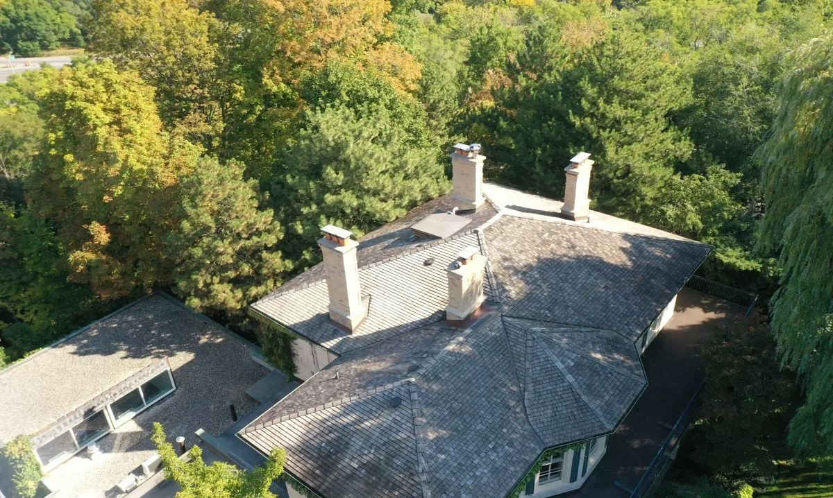 Heritage chimney rebuild on a Victorian home in Rosedale, Toronto