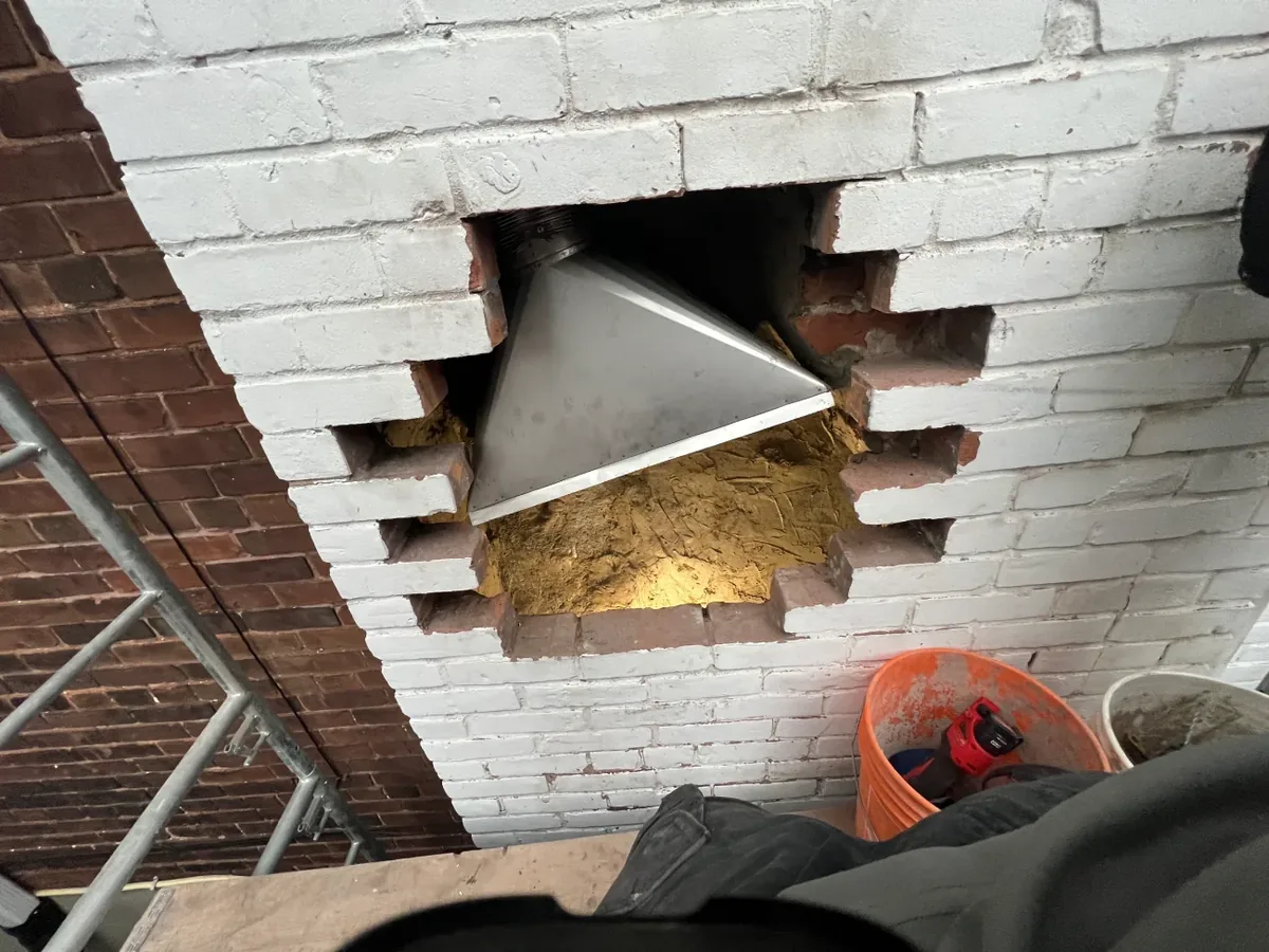Fireplace and smoke chamber restoration in South Parkdale Toronto